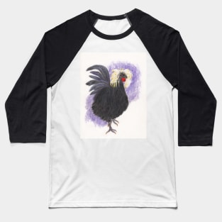 Old Weird Harold, White Crested Black Polish Rooster Baseball T-Shirt